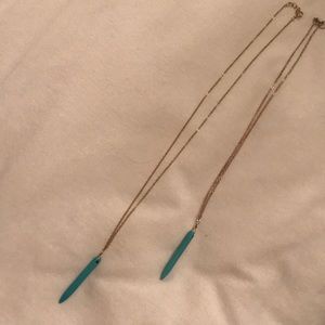 Two turquoise Dagger Necklace